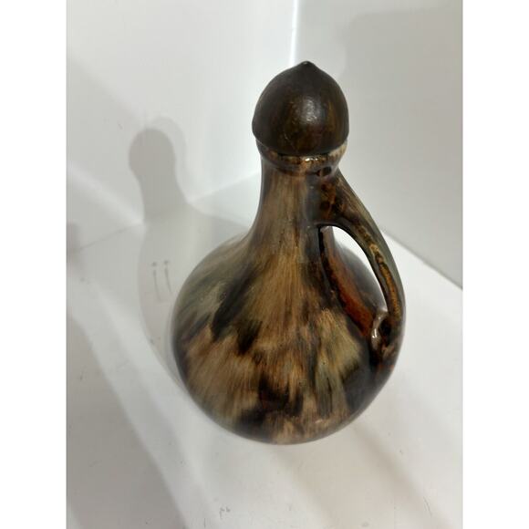 Brush McCoy Pottery 7" inch Decanter Music Box Onyx Glaze FOR PARTS w Stopper - Picture 3 of 8